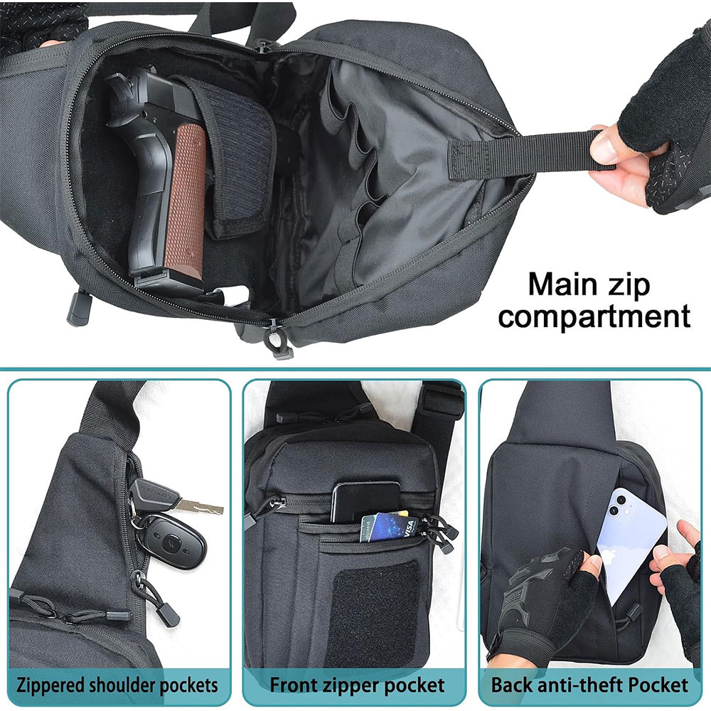 Taktiksel Omuz Çantası, Gizli  - Edc Concealed Carry Sling Bag incelemesi ve fiyatı